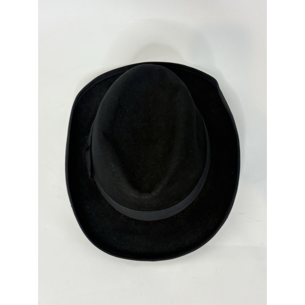 Vintage Golden Gate Hat Company LA Mens Black Wool Godfather Fedora Hat Sz 7 5/8 - Picture 4 of 10